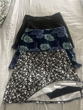 Tranquility by Colorado Clothing Black, Navy & Black-White Floral Skirt Set